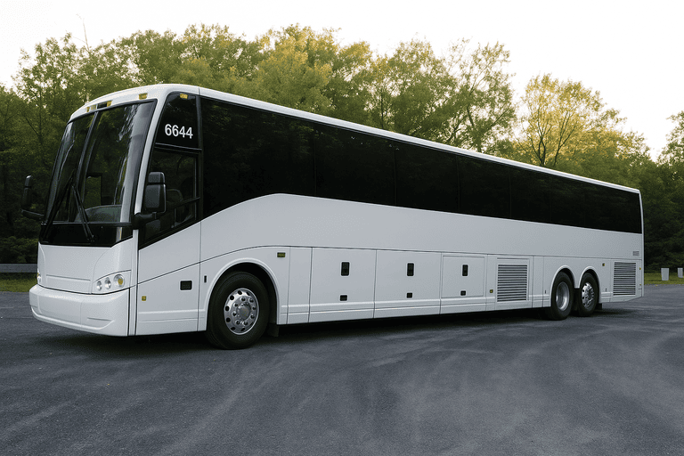 exterior of Charter Bus Rental Waterloo coach bus